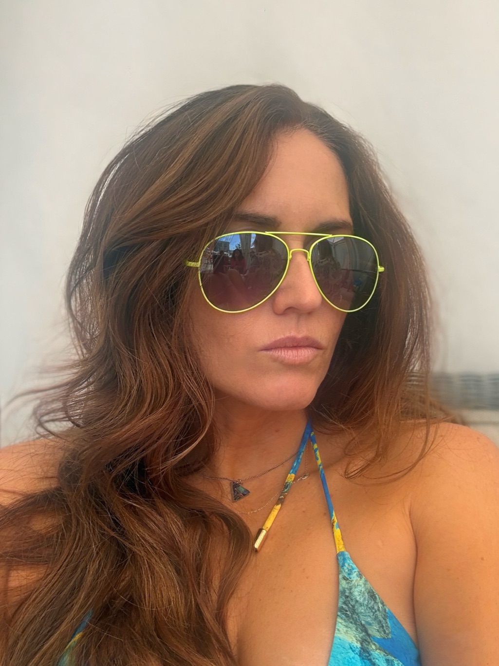 Neon Yellow Aviator Sunglasses  Women Accessories
